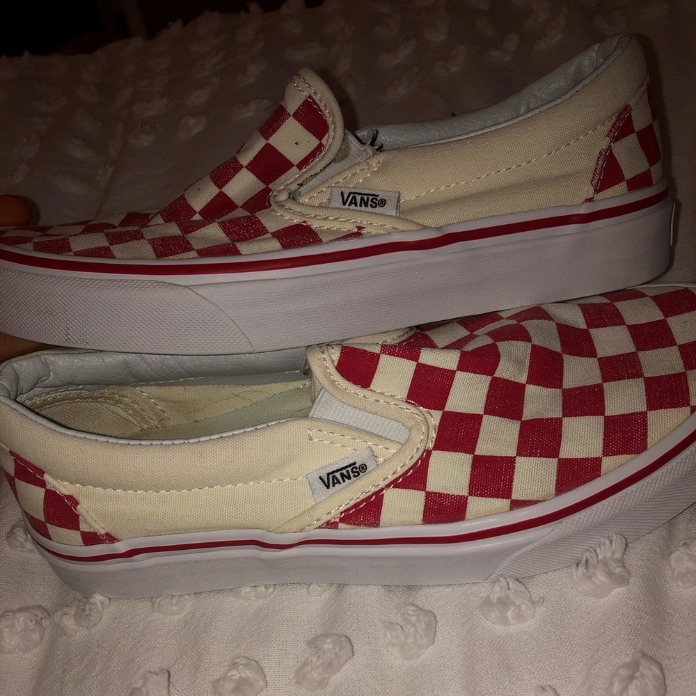 Red checkered Vans